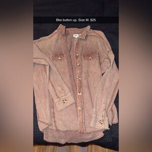 BKE Mauve Corduroy Shirt Jacket